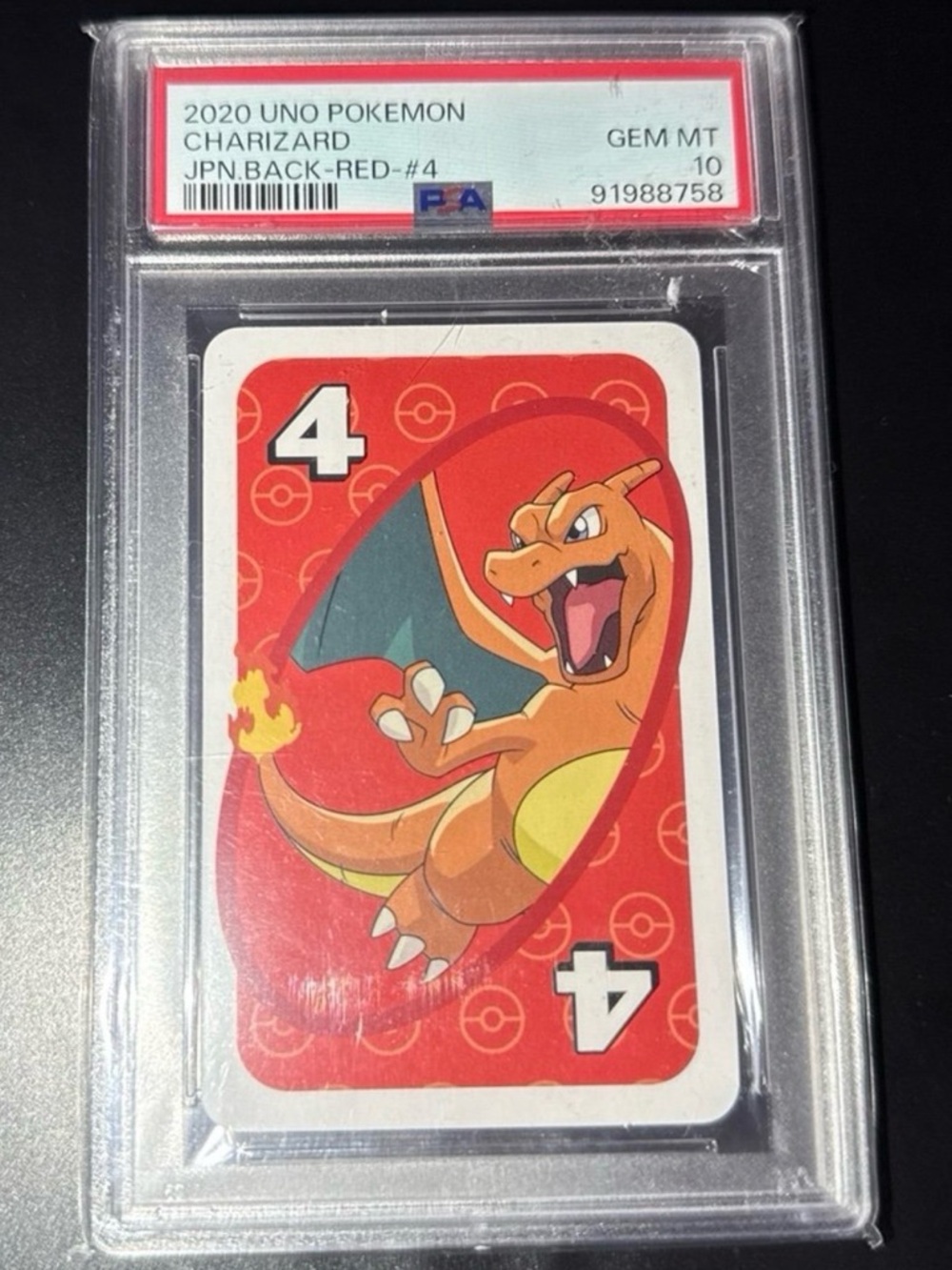 Charizard Cover #4 Pokemon X UNO Game Version Psa 10 Japanese Black/Red Card